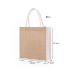 Fashion Burlap Tote Bag – Reusable Jute Beach & Shopping Bag