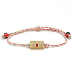 Lucky Eye Adjustable Colorful Braided Rope Bracelet Turkish Evil Eye Bead Copper Zircon Charm Bracelet for Women Men Jewelry