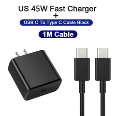 PD 45W Super Fast Charger For SAMSUNG Galaxy S21 S22 S23 S24 Ultra Fast Charging Phone USB C Charge Type C Cable 2M Wall Adapter