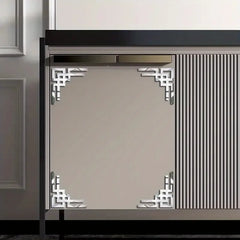 4pcs Acrylic Mirror Sticker Right Angle Corner Hollow Stickers Self Adhesive Removable Wall Mirror Stickers for Home Decor