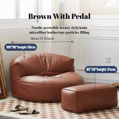 Lazy Sofas Living Room  Single Corner Sofa Modern Design Sofa for 1 Person Can Lie Down Beanbag Tatami Thickened Leather Home Living Room Furniture