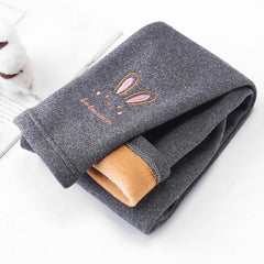 2026 Children Leggings Girls Fleece Lined Thermal Bottoms Baby Casual Trousers Kids Warm Pants Elastic Bunny Tights 3-8 Years