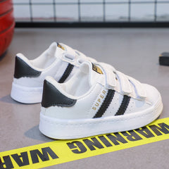 Children's Sneakers Kids Fashion Design White Non-slip Casual Shoes Boys Girls Hook Breathable Sneakers Toddler Outdoor Shoes Ch