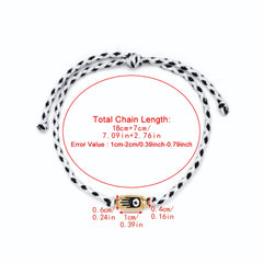 Lucky Eye Adjustable Colorful Braided Rope Bracelet Turkish Evil Eye Bead Copper Zircon Charm Bracelet for Women Men Jewelry