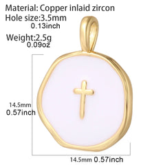 Y2K Boho Cross Our Lady Necklace for Women Golden Jesus Angel Choker Diy Pendant Stainless Steel Chain High Quality Jewelry