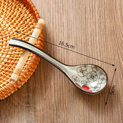 Soup Spoons Japanese Ceramic Kitchen Tableware Creative Retro Long-Handled Bone China Eating Scoop Dinnerware Stirring Teaspoon Kitchen Tools, Cooking Utensils