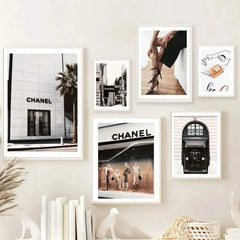 Luxury Store Street Landscape Canvas Wall Art – Nordic Living Room Decor