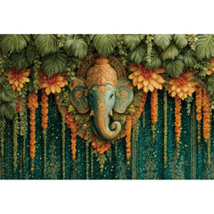 Indian Garlands Diwali Backgrounds Marigold Flowers Curtain Puja Ganpati Pooja Traditional Birthday Wedding Party Decor Backdrop