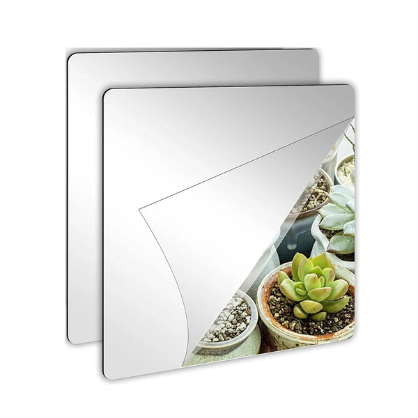 3D Mirror Wall Art Sticker DIY Square Acrylic Decal 2mm Full Body Wall Mirror Stickers for Bedroom Living Room Home Decor 2/4pcs