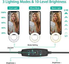Universal Flexible Mobile Phone Holder with Selfie Ring Light Office Lazy Bracket Desk Lamp LED Light for Live Stream Fill Light