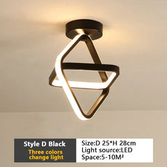 Modern Baked Enamel Finish LED Ceiling Lamp 3 Color Temperature Corridor Lights Balcony Lamps Bedroom Living Room 110V-240V