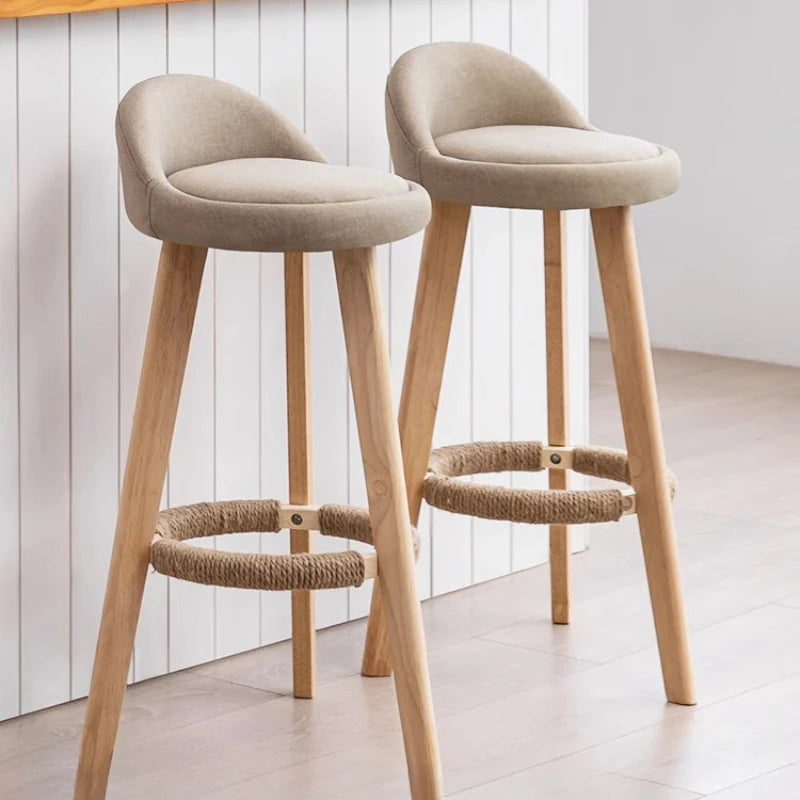 Bar Stools home high stool bar high chair cashier stool simple solid wood bar chair front desk commercial Kitchen & Dining Furniture