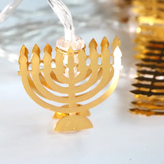 1.65M 10LEDs Judaism Mogen David Star Lights String Hanukkah Shavuot Jewish the Feast of the Dedication Menorah Party Supplies