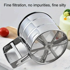 Baking Flour Sifter Food Strainers Powder Stainless Steel Hand-held Reusable Sieve for Flour Cup Shakers Kitchen Baking Tools Kitchen Tools, Cooking Utensils