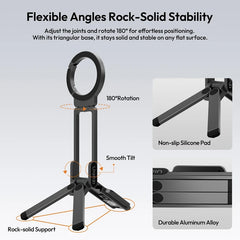 Ulanzi MA38 Mobile Phone Photography Stand Selfie Stick Double Magnetic Overhead Tripod for Samsung Xiaomi Huawei iPhone Vivo