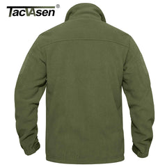 Men's Fleece Jacket Soft Warmth Windproof Full Zip Up Coat Multiple Zipper Pockets Hiking Working Outdoors Windbreaker