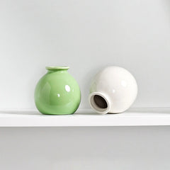 Ins Ceramics Flower Vase Nordic Hydroponics Vases Creative Room Decor Mini Flower Bottle Pots Desktop Ornament Craft