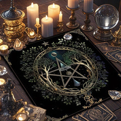 Gothic Decorative Tablecloth Tarot Tablecloth Tarot Enthusiast Astrology Ritual Cloth Polyester Altar Decorative Pad