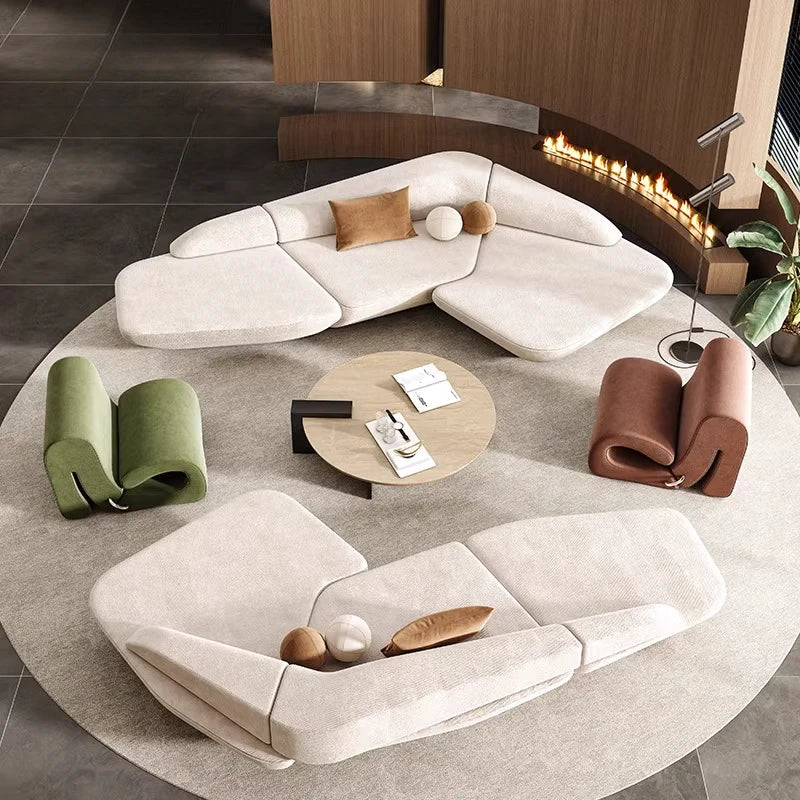 Aesthetics Curved Luxury Sofa Leisure Reception Corner Cute Corner Sofa Office Negotiation Designer Art Muebles Entrance Hall Living Room Furniture