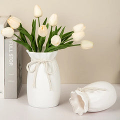 Nordic Bow Design Plastic Flower Vase – Modern Home Decor