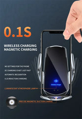 VIKEFON 15W Car Magnetic Wireless Charger Automatic Car Mount Phone Holder For iPhone Samsung Infrared Induction Fast Charging