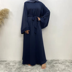 New Muslim fashion Abaya women's dress sold in Dubai in the Middle East Arab net color Islamic dress robe lace long dress