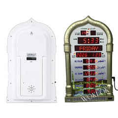 Islamic 12V Azan Mosque Calendar Muslim Prayer Wall Clock Alarm Islamic Mosque Azan Calendar Ramadan Home Decor with Remote Control