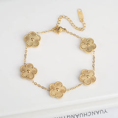 Stainless Steel Adjustable Clover Bracelet – Classic Party Gift