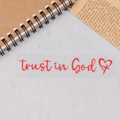 Trust In God Heart Car Rear View Mirror Sticker Decal Faith Bible Verse Christian Church Auto Vehicle Bumper Decor