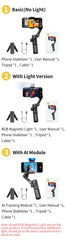 AOCHUAN Smart XE Gimbal Stabilizer 3-Axis Foldable Handheld Stand For iPhone Android With Focus Wheel For Vlog Live Streaming