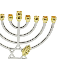 Metal Hanukkah Candleholder Geometric Hanukkah Decorative 9 Branch Menorah Candlestick for Standard Hanukkah Candles Hotel Home