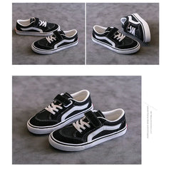 Children's Canvas Shoes Boys Board Shoes New Net Red Low Gang Middle and Large Children Baby Girls Board Shoes Parent-Child Shoe