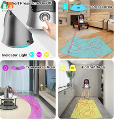 ATUBAN Interactive Laser Pointer Cat Toys for Indoor Cats,Cat Laser Toy Automatic for Bored Indoor Adult Cats/Kittens/Dogs Pet Shop
