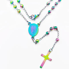 New Jesus Stainless Steel Cross Rosary Christian Catholic Religious Chain Characteristic Style Men And Women Jewelry