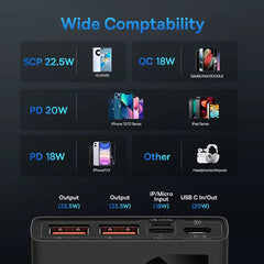 Baseus PD 22.5W Power Bank 10000mAh Portable Fast Charging Powerbank Type C USB-C PD Qucik Charge External Battery Charger