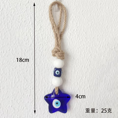 Lucky Eye Glass Blue Turkish Evil Eye Pendant Wall Hanging Multi Color Bead Handmade Decoration for Home Living Room Car
