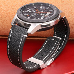 Genuin Leather Watchbands For Samsung Galaxy Watch 3 4 5 Strap Women Men18mm 20mm 22mm 24mm Wrist Band Deployment Clasp