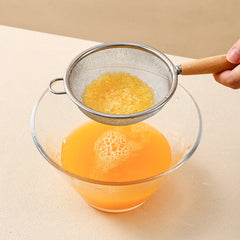 WORTHBUY Flour Sieve Stainless Steel Fine Mesh Strainer Wooden Handle Residue Filter Spoon Colander Kitchen Pastry Baking Kitchen Tools, Cooking Utensils