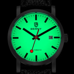 BERNY Watch for Men Automatic Self-Wind Luxury Watch Sappire MIYOTA 8215 Top Luminous 5ATM Mechanical Railroad Wristwatch