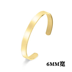 New Classic Simple Men Bracelet Open Adjustable Glossy Stainless Steel Bracelet BR1133