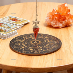2pcs Spirit Pendulum Paired with Astrological Divination Disc, Divination Tool for Decision-making and Spiritual Rituals