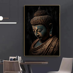 Vintage Buddha Statue Canvas Painting Religious Prints Posters Wall Art Picture for Living Room Bedroom Decoration Cuadros