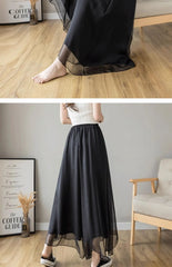 Women’s High-Waist Chiffon Wide-Leg Pants – Spring/Summer Plus Size