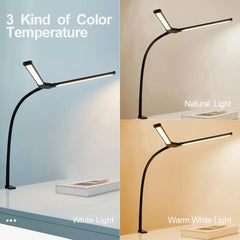 LED Desk Lamp Double/Single Head Architect Desk Lamps Office Eye-Caring Desk Light Stepless Dimmable Adjustable Gooseneck Lamp
