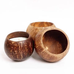 Coconut Shell Candle Bowls Natural Decorative Bowls Wood Candle Container for DIY Home Crafts Making Farmhouse Table Centerpiece Home Decor