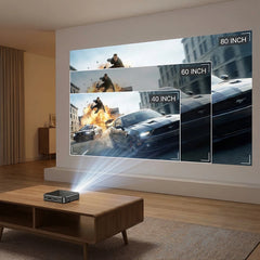 Smartldea New Mini DLP HD Projector Support 1080p Built-in Battery Capacity Wired Phone Mirroring Projector Home Theater Beamer