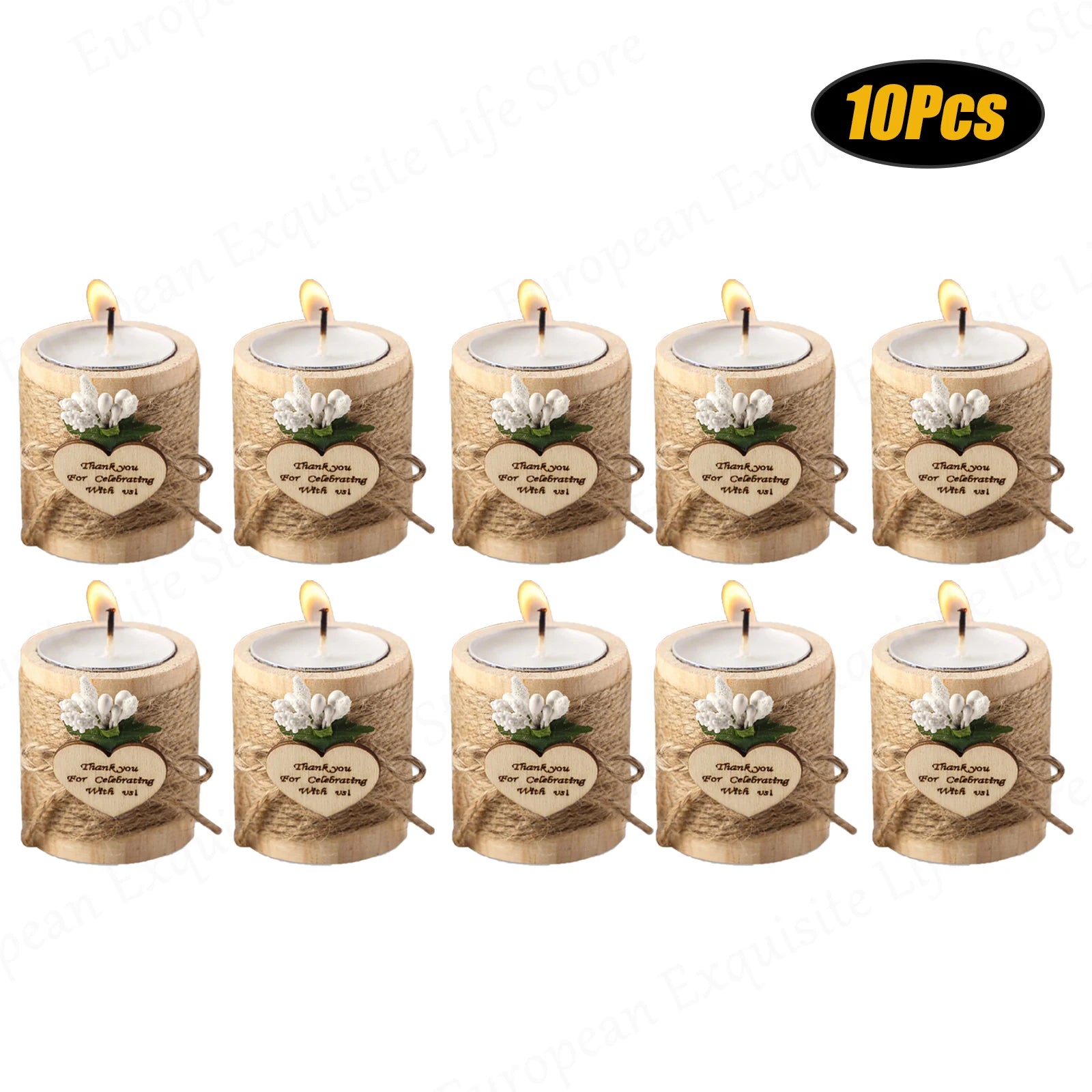 10-50Pcs Wedding Candles Favors for Guests Gift Wood Tealight Candle Holder Bulk Bridal Shower Tealight Holder Thank You Gifts Home Decor