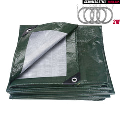 Large PE Tarpaulin Waterproof Tarp Sheet Cover with Reinforced Grommets Rainproof Tarps for Pool Caravan Garden Furniture Covers