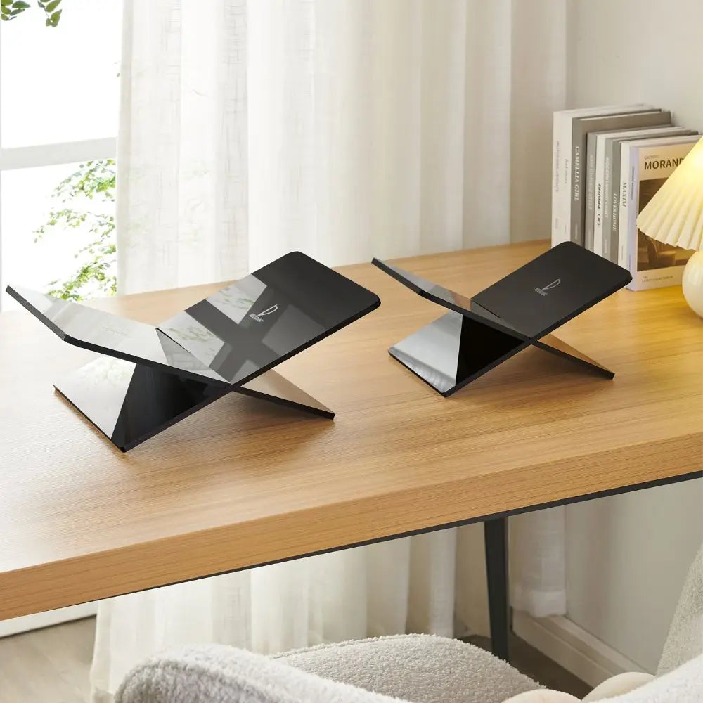 Transparency Acrylic Book Stand Large Size Ergonomic Open Display Stand Minimalist Geometric Design Recipe Holder Bible Stand