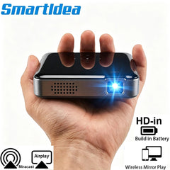 SmartIdea Wireless Projector DLP Handheld Pocket Proyector Build-in Battery Support AirPlay Miracast Outdoor Camping Projector